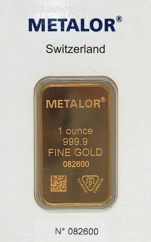 1 Oz Gold Credit Suisse Bar - Pamp Suisse Canada